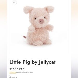 Jellycat Little Pig Plush - Soft Pink